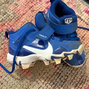 Nike Blue and White Cleats